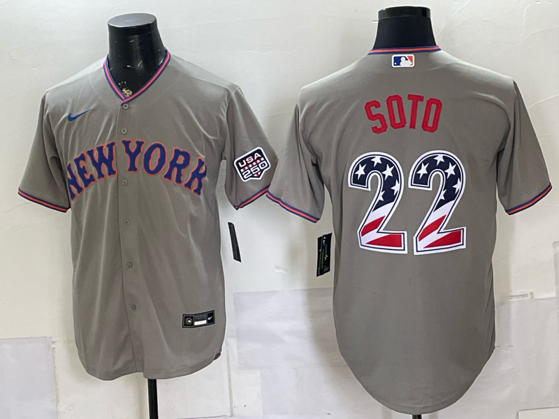 Men MLB New York Mets #22 Soto grey 2026 Nike jersey 0715001->new york mets->MLB Jersey